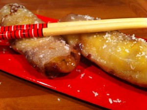 » Nems banane-chocolat-noix de coco