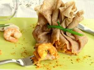 » Aumônières de sarrasin aux crevettes épicées Bataille Food 13