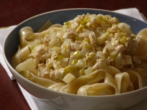 » Tagliatelles sauce poireau-poulet